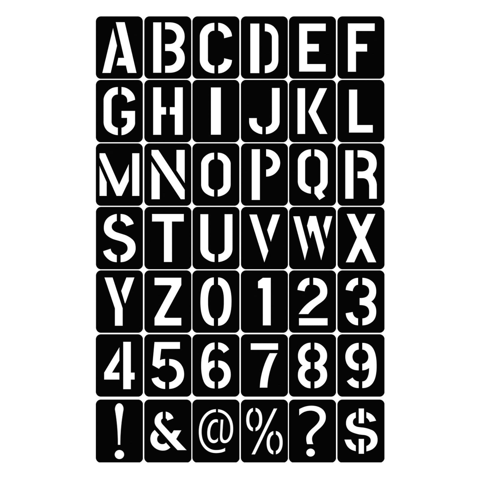42PCS Stencils Letter and Number Template Reusable Washable Alphabet Stencils Environment-friendly black