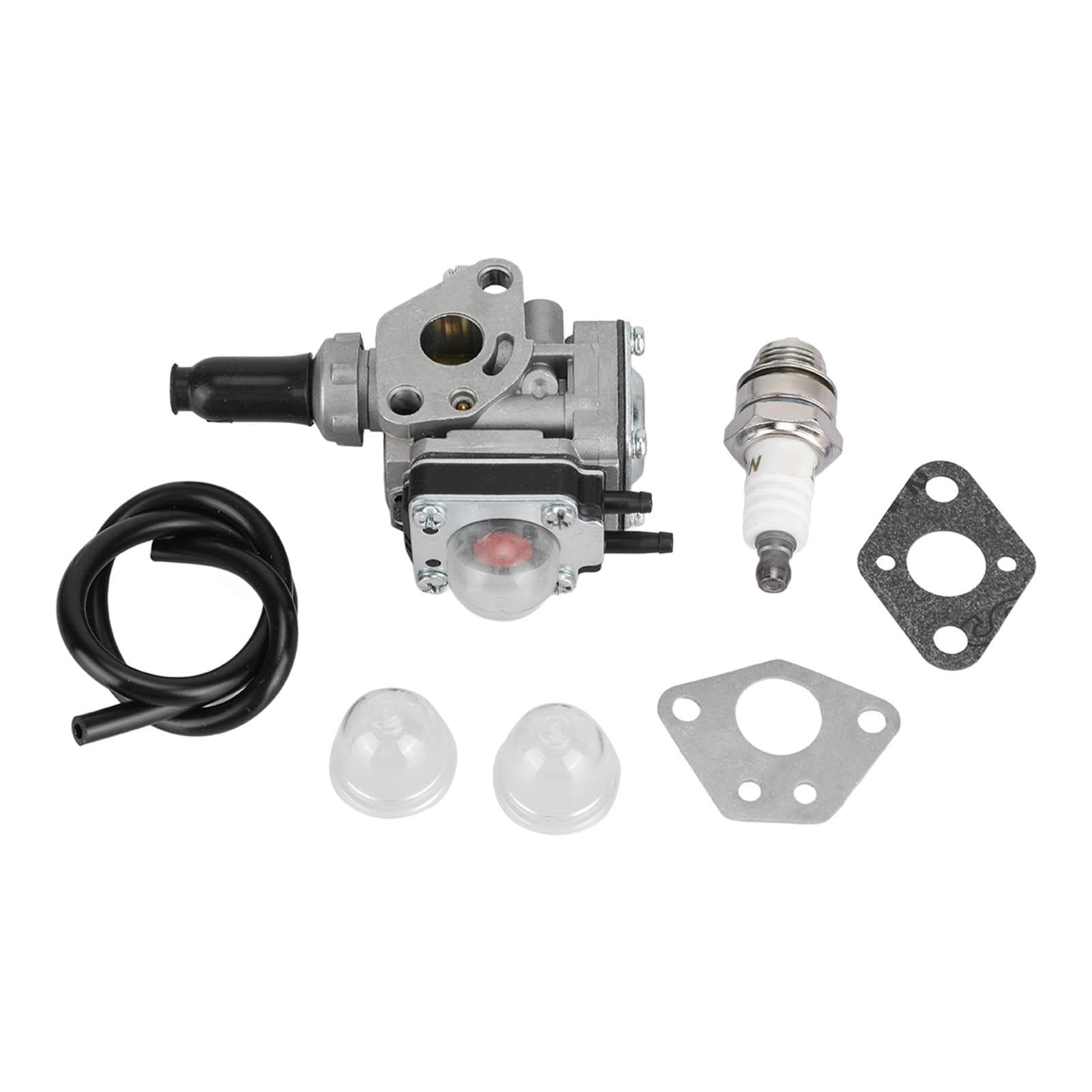 Carburetor Kit with Oil Pipe Gasket Spark Plug Garden Tool Parts for KBH48A Lawn Mower Brush