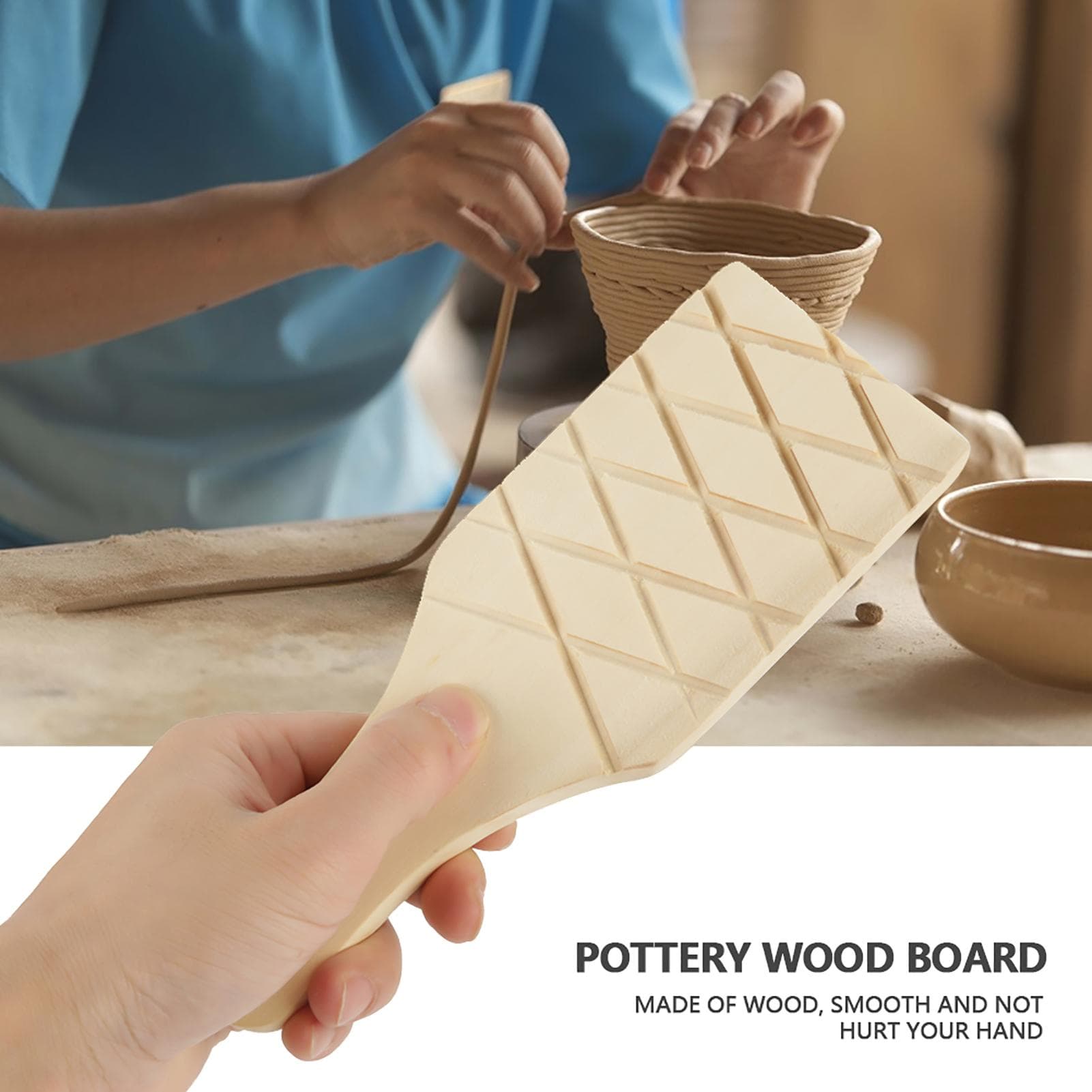 Mudtool Board Cover Pottery Wooden Mud Sculpture Flat Board Pad Pottery Tool
