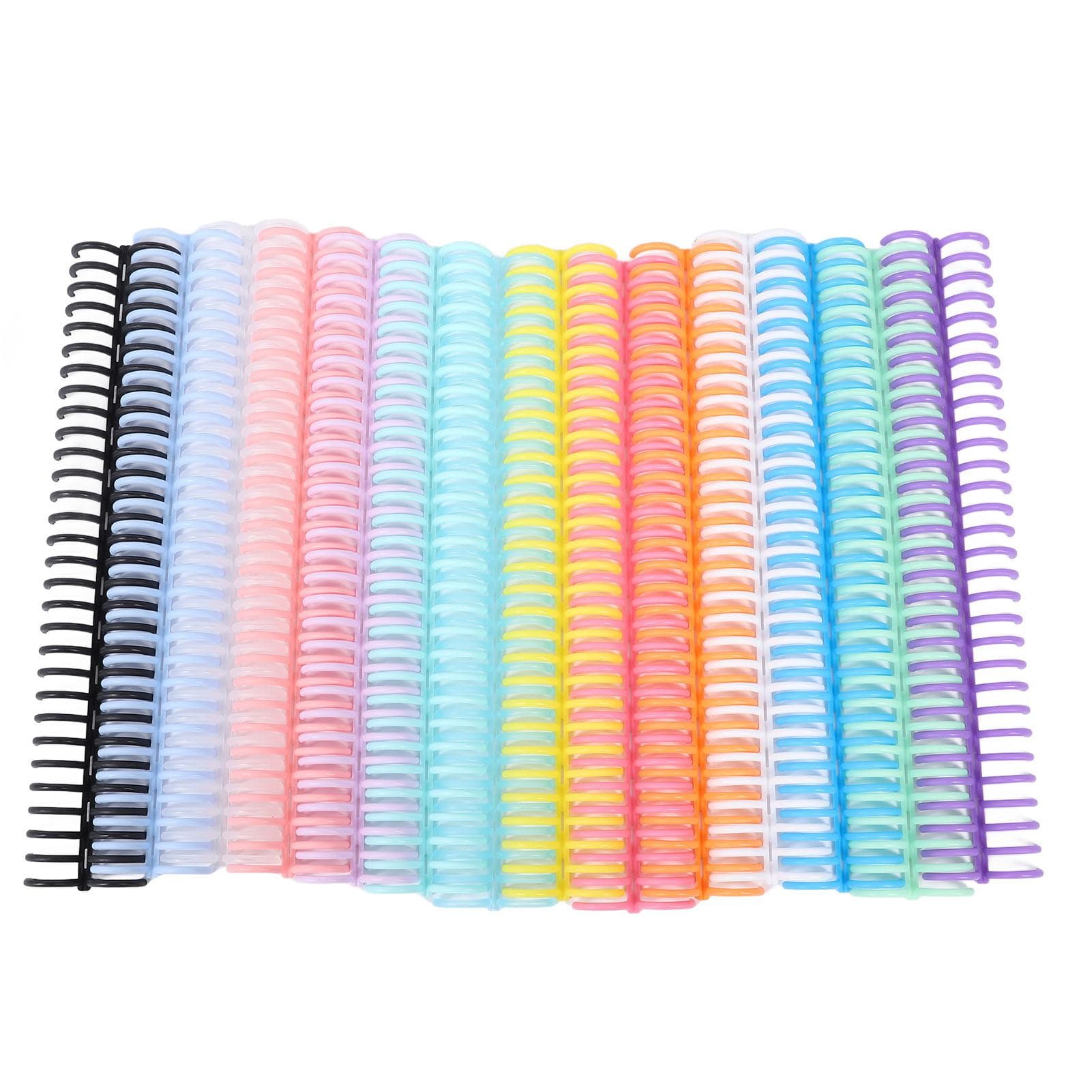 14Pcs 14 Colors Comb Binding Spines 150 Sheet Capacity 19mm X 30 Ring PP Plastic Binder Combs for