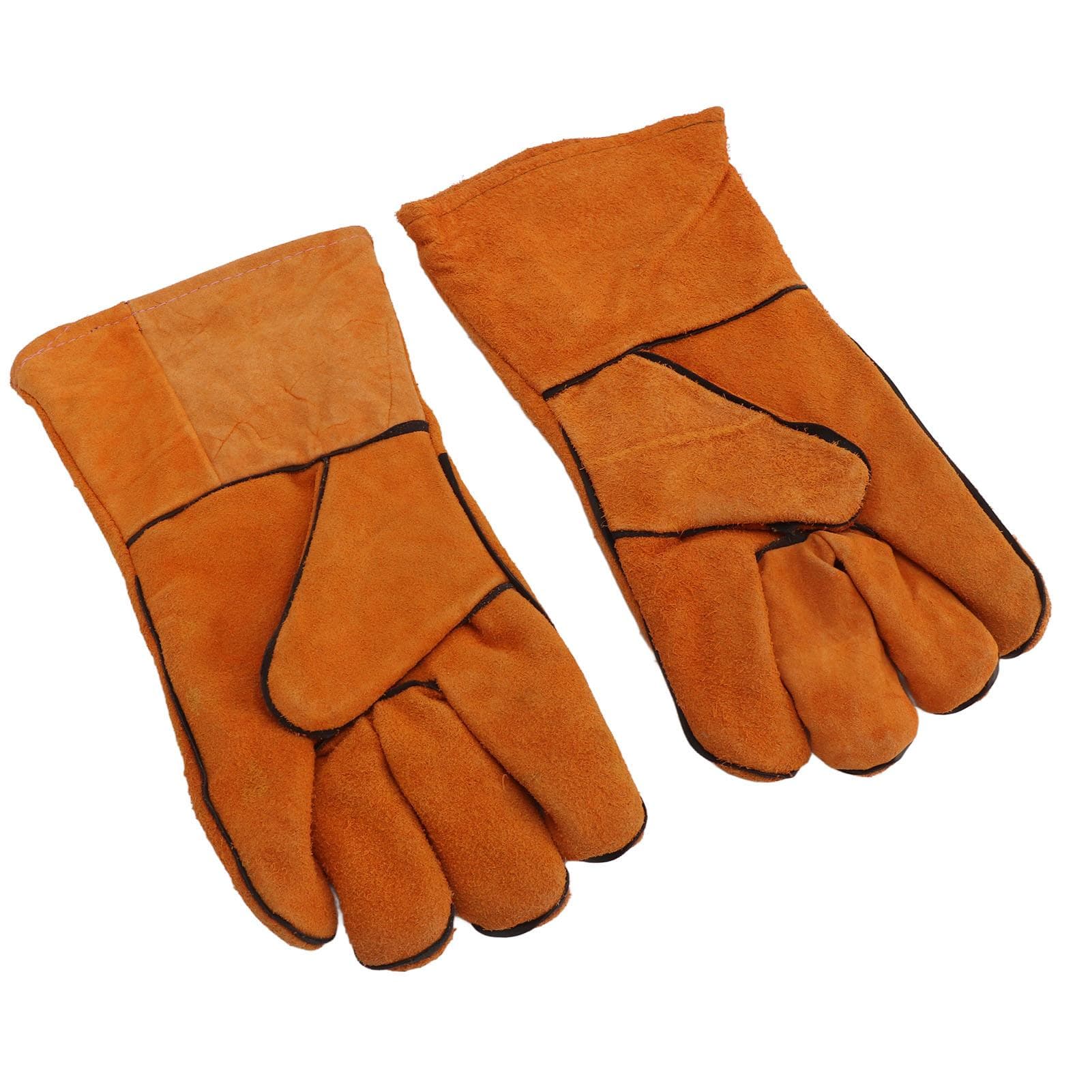 1 Pair of Garden Safety Gloves Soft Stab Wear Resistant Protective for Work Mid Length Yellow