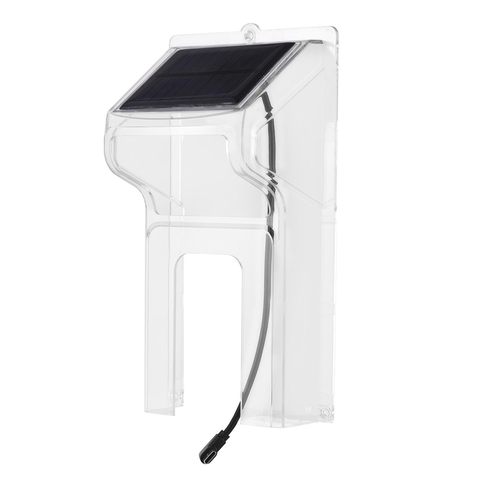 Doorbell Rain Cover with Solar Panel Transparent Plastic Doorbell Protector Shield Video Doorbells transparent