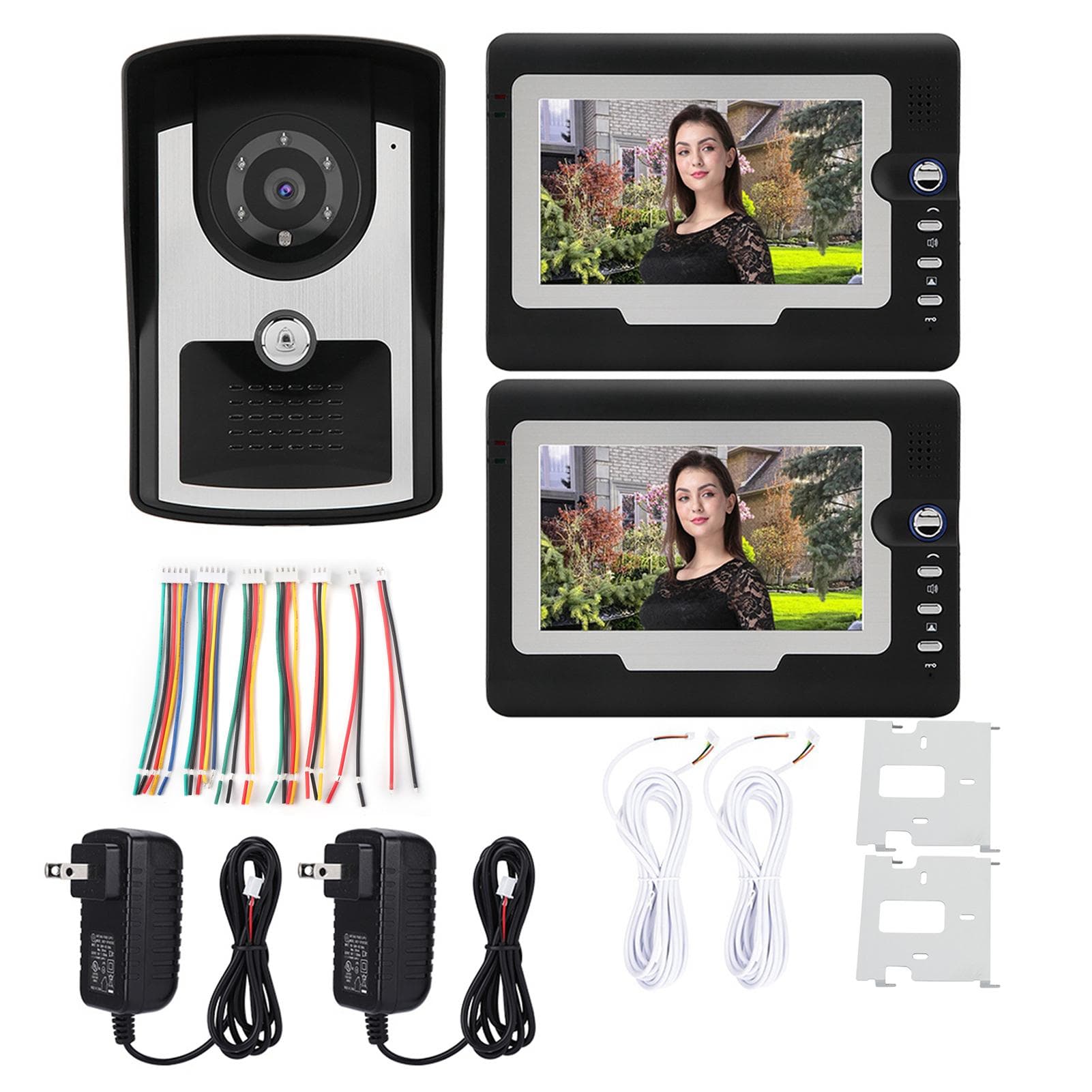 7 LCD Video Door Phone Wired Intercom Doorbell Kit Home Entry System 1V2 SY810