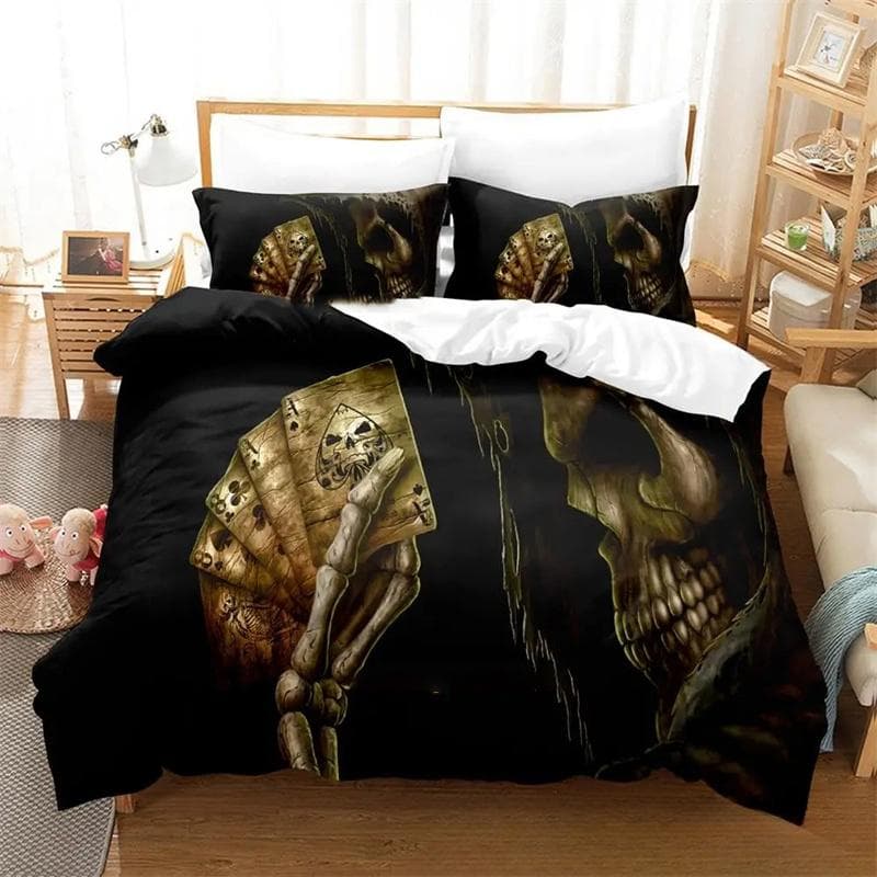 Dark Grim Reaper Bedding Set,Duvet Cover Comforter Bed Set Quilt Cover Pillowcase,King Queen Twin Size Boys Girls Adultse 135x200cm 2pcs