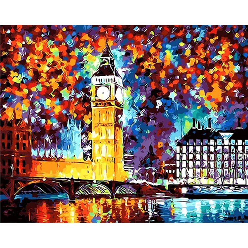 Diamonds City Scenery Kits Drawing Canvas Hand Painted Gift DIY Oil Painting Landscape Pictures Home Decor 20X30CM