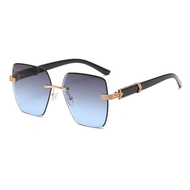 New Frameless Trimmed Sun Glasses Fashion Trend Personality Large Frame Instagram Style Sunglasses De Sol Feminino Transparent