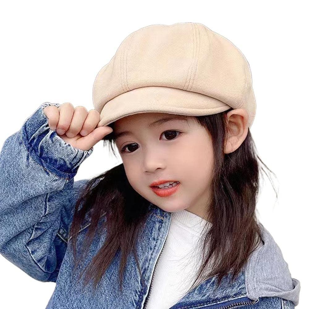 Woolen Baby Beret Hat Warm Painter Hat Vintage Children Newsboy Cap Boys Girls khaki