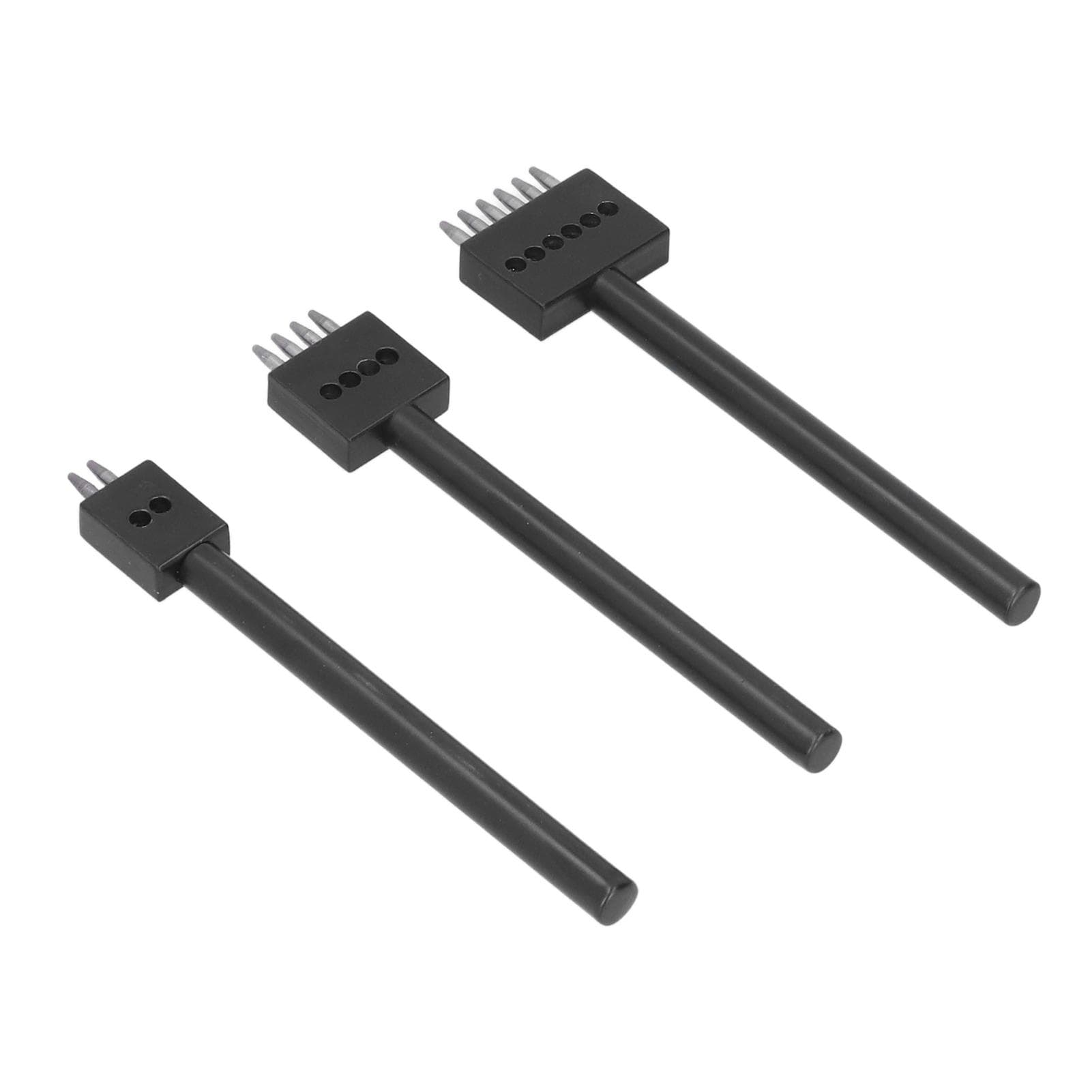 3Pcs Prong Punch Tool Set Various Sizes Professional Design Anti Rust High Hardness DIY Leather Row 4mm