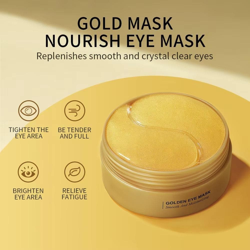 60pcs Avocado Golden Collagen Eye Mask Anti Dark Circles Removal Eye Bags Moisturizing Firming Eye Patches Skin Care Products gold