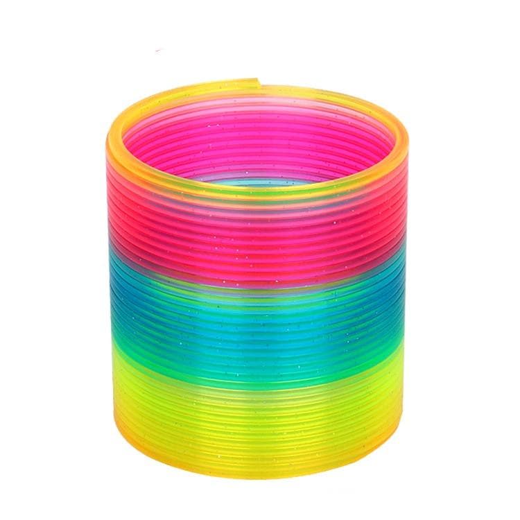 Large Rainbow Elastic Coil Spring Folding Magic Hula Coil