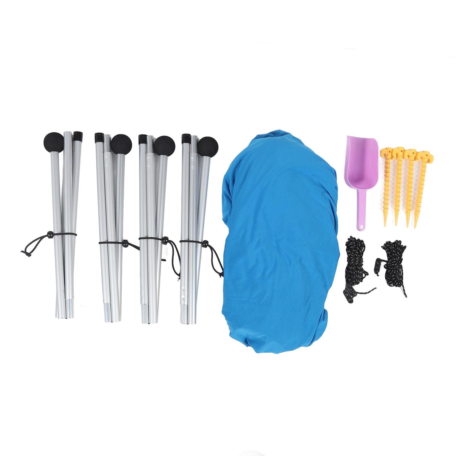 Beach Tent Sun Shelter UPF50 Pop Up Outdoor Shade Beach Canopy with 4 Aluminum Poles for Camping blue