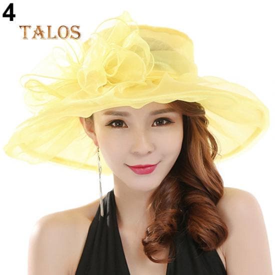 Women's Fashion Summer Church British Tea Party Wedding Hat Girls Hats yellow