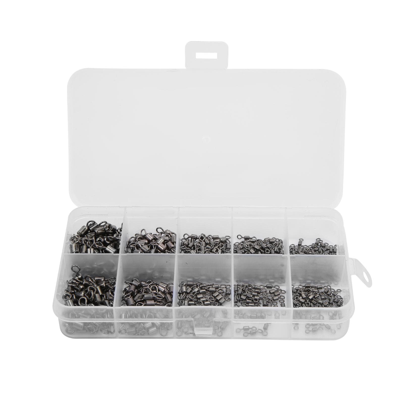 500pcs Rolling Barrel Fishing Swivels Stainless Steel Fishing Line Connector for Saltwater