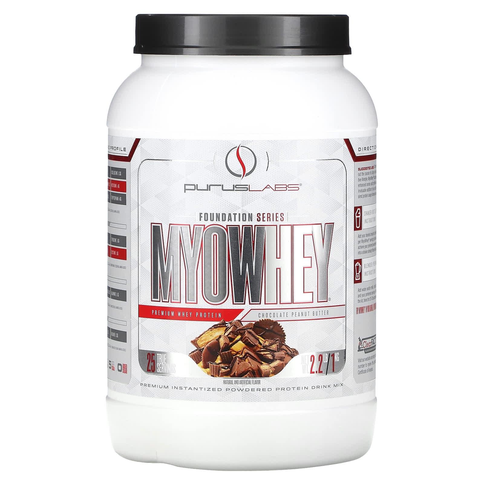 Purus Labs, Foundation Series, MyoWhey, Chocolate Peanut Butter, 2.2 lb (1 kg)