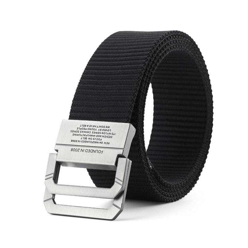 Men Belts Automatic Buckle Metal Webbing Belts for Men Canvas Nylon High Quality Strap Casual Sports Students HB009 95CM black