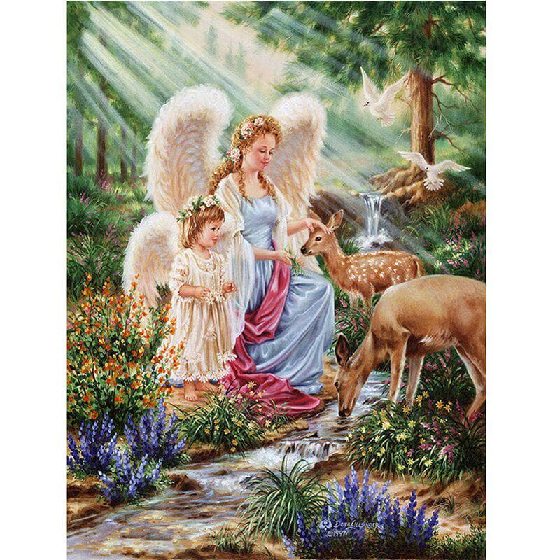 Diamond Painting Angel Little Girl Rhinestones Embroidery Diamond Embroidery Craft Painting Wall Art 20X30CM
