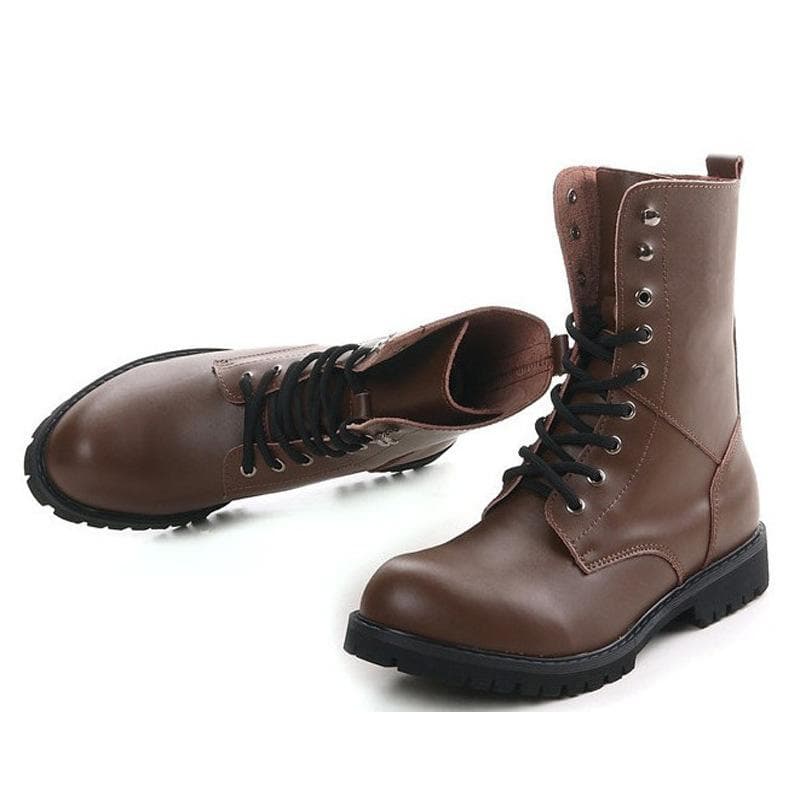 FiveFive Mens Boots Leather Waterproof Ankle Boot Outdoor Work Shoes 47 brown