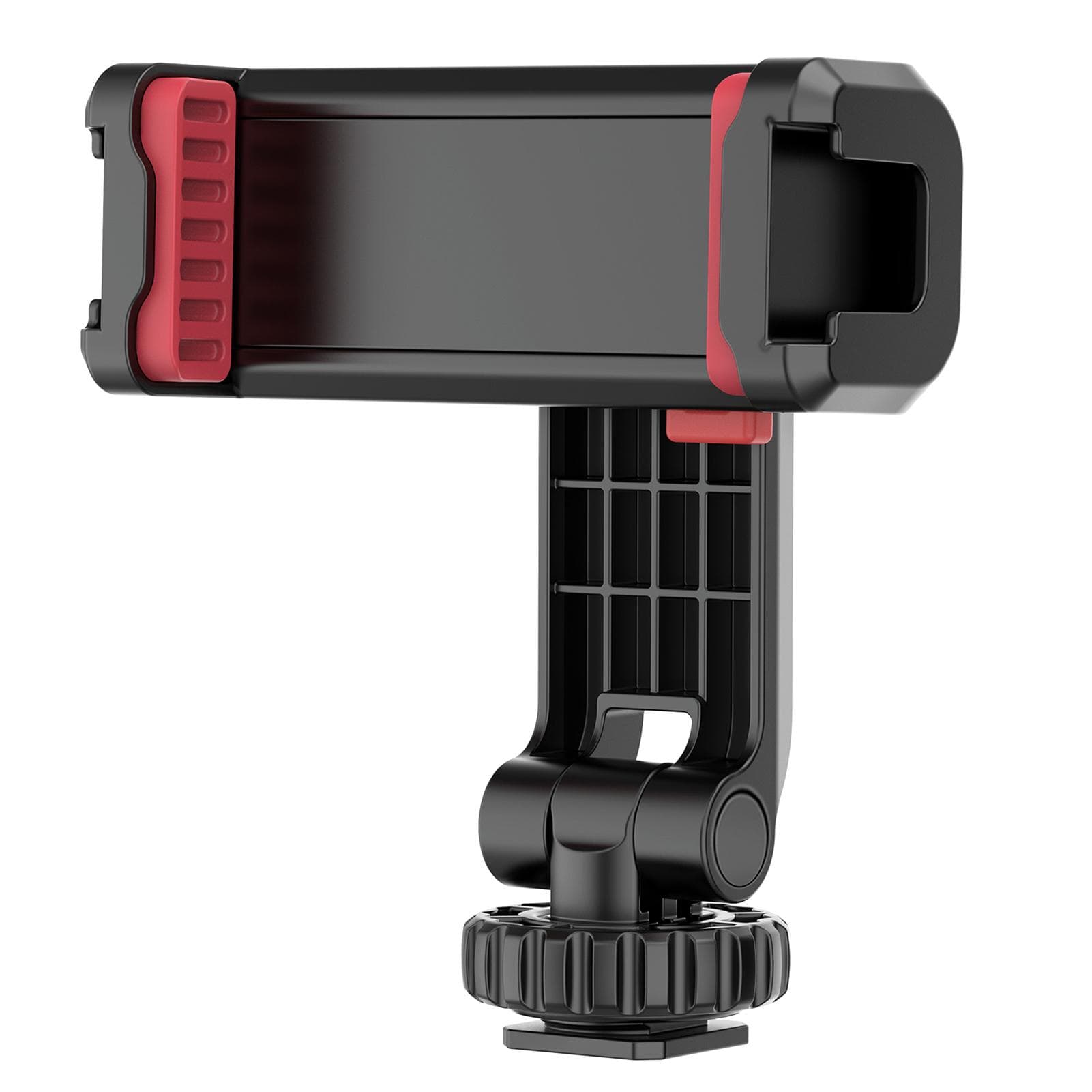 Multi-functional Phone Holder Clamp Phone Tripod Mount 360° Rotatable with Dual Cold Shoe Mounts for Smartphone Vlog black