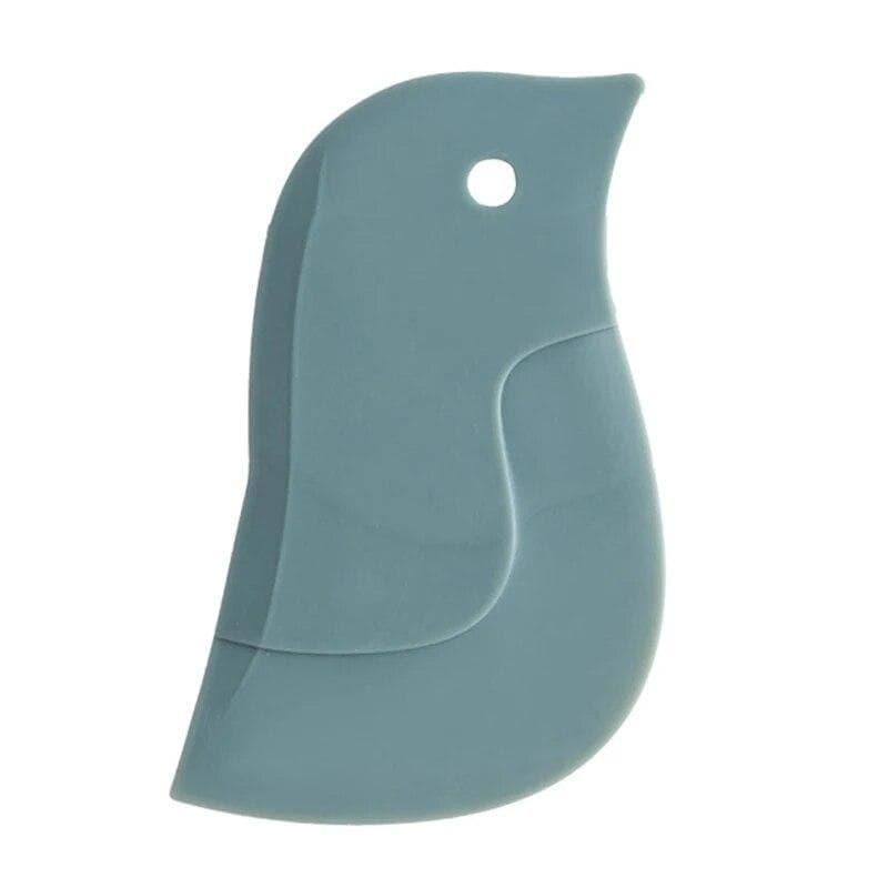 Cute Penguin Shape Baking Soft Blade Scraper Oil Dish Plate Scraping Dirty Stains Cleaning Wiping Board Kitchen Accessories green