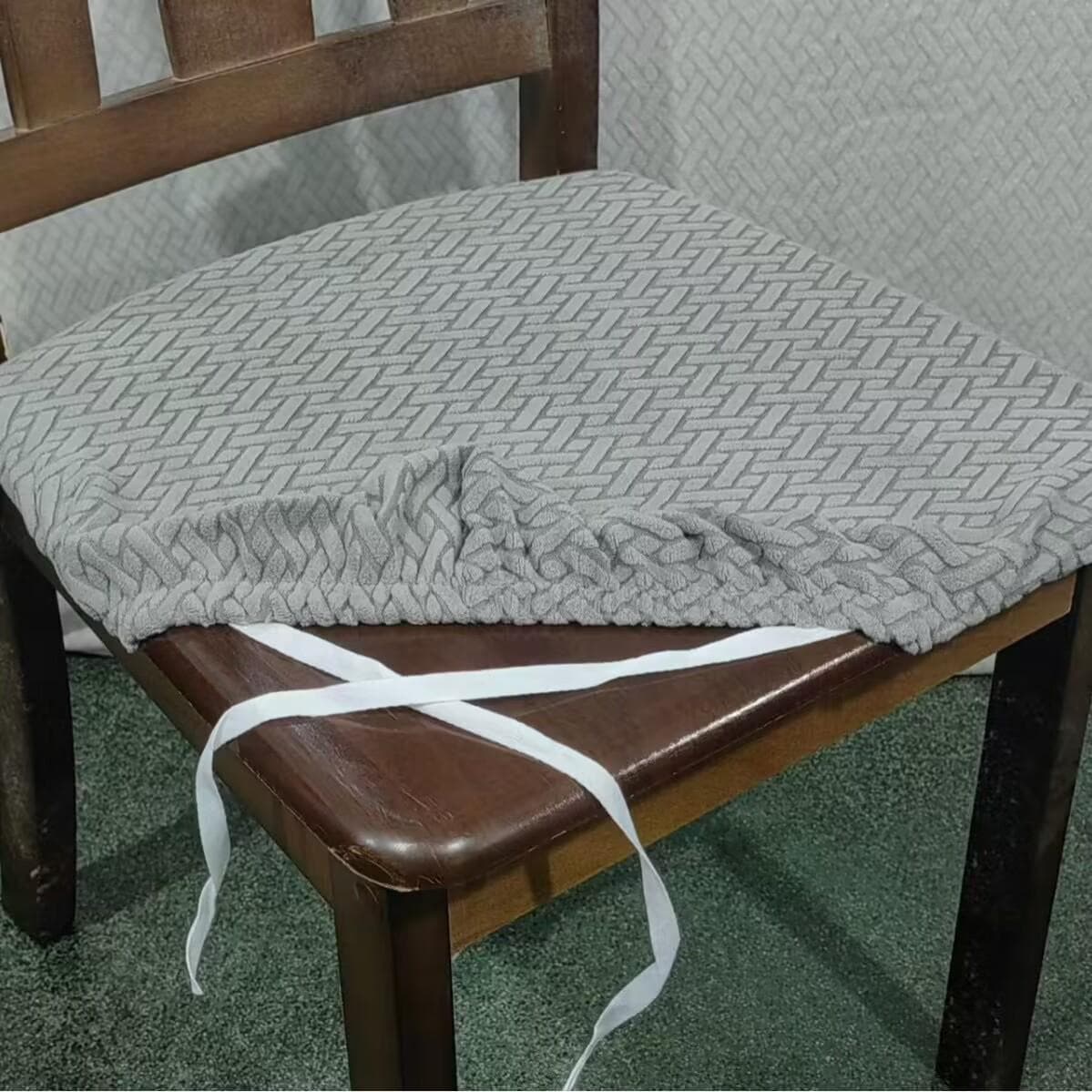 Spandex Jacquard Dining Room Chair Seat Covers,Removable Washable Elastic Cushion Covers for Upholstered Dining Chair