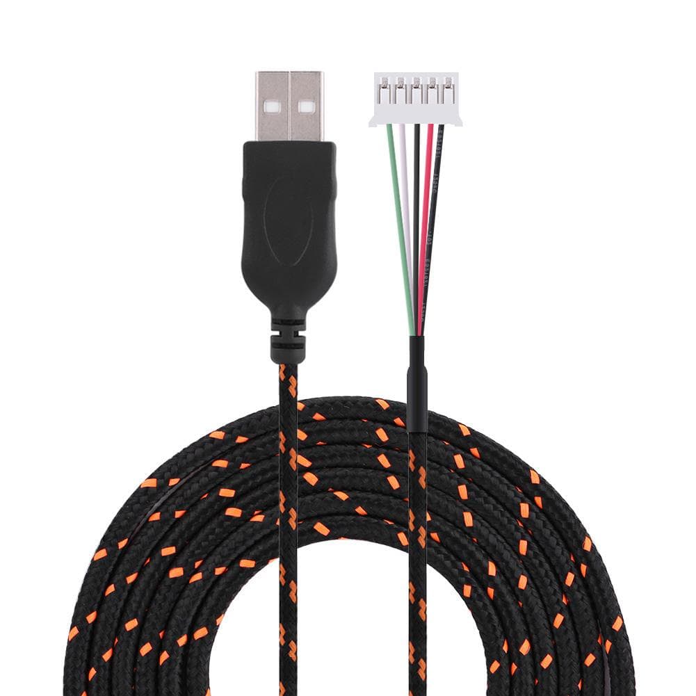 2.2 Meters USB Cable Wire Line Replacement for Steelseries kana Mouse Black+Orange