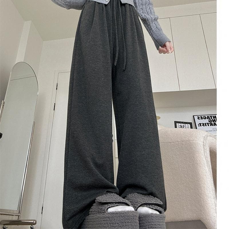 Wide-leg Pants for Women with High-end Pants for Women In Spring and Autumn New Slim and Narrow Version Straight-leg Pants Lazy Casual Pants XL