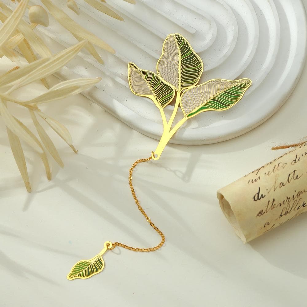 1PC Lotus Leaf Vein Metal Bookmark Chinese Style Creative Bookmarks Tassel Pendant Student Gift Brass Tassel School Stationery