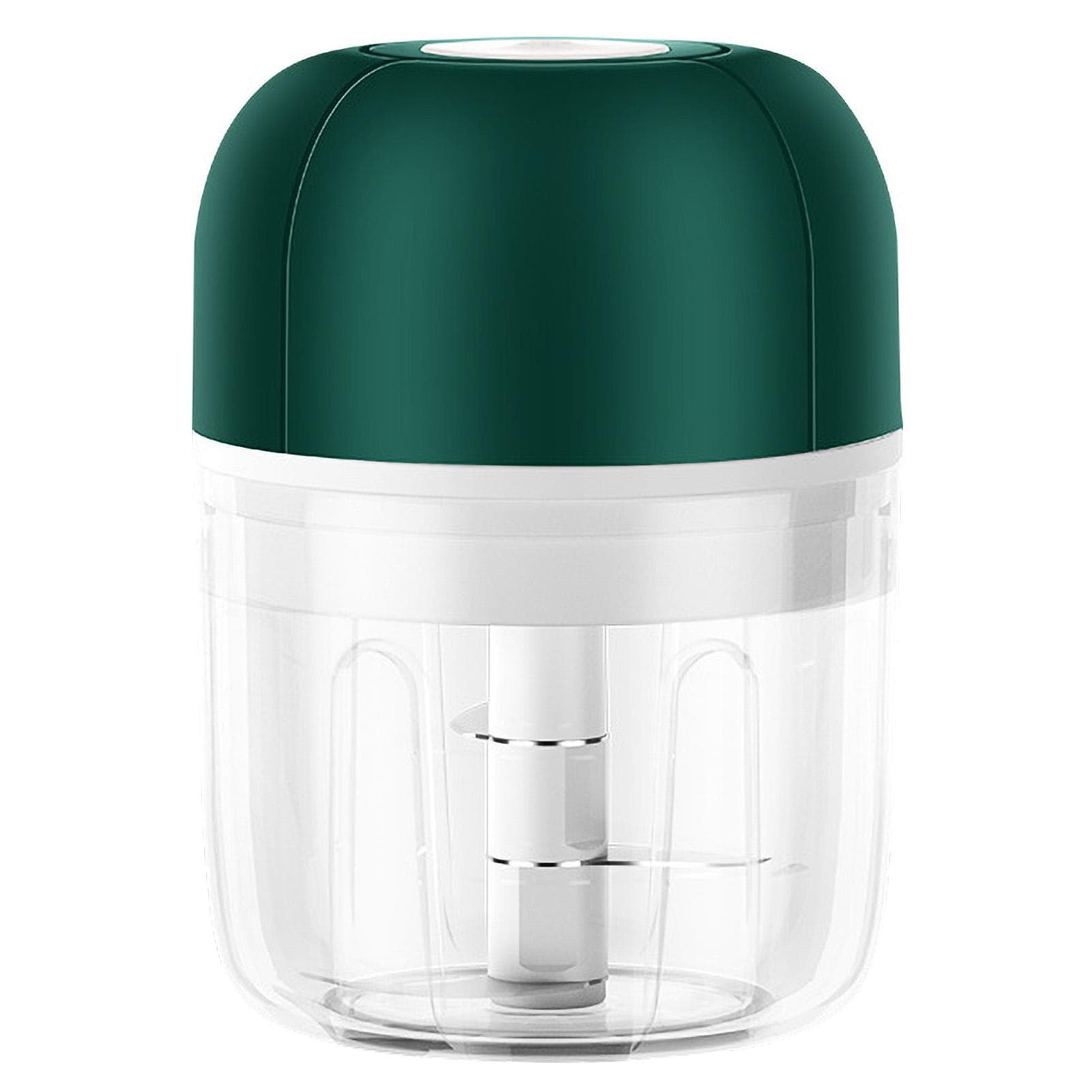 100mL Mini Electric Garlic Chopper Multi-function Food Chopper USB Charging Garlic Grinder Mincer Large green
