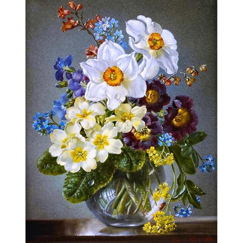 Diamond embroidery daisy Diamond mosaic flower 5D DIY Diamond painting Cross stitch lily landscape 20X30CM