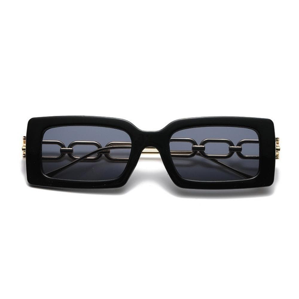 Hip-hop Metal Chain Sunglasses Fashion Polygon Small Frame Street Photo Sunglasses Square Models for Women