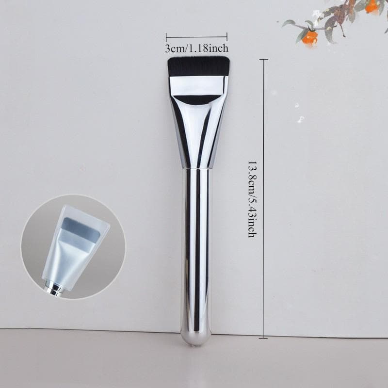 Ultra Thin Foundation Brush Lightweight and Thin Face Contour Brush Flat Contour Brush Blending Foundation Cream Makeup Brushes silvery