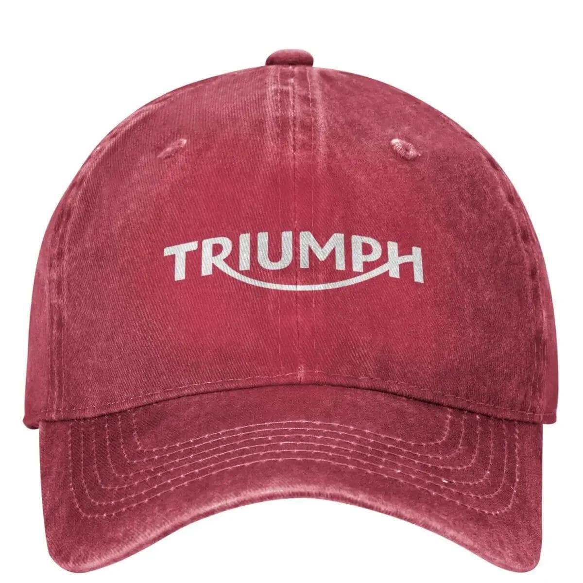 Racing Triumphed Washed Baseball Cap Motorcycle Casual Trucker Hat Summer Unisex Teens Outdoor Sun Sun protection Baseball Caps Adjustable red