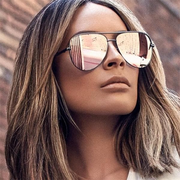 Gun Pink Silver Mirror Oversized Sunglasses Designer Pilot Shades for Women Men Top Fashion Eyewear as picture