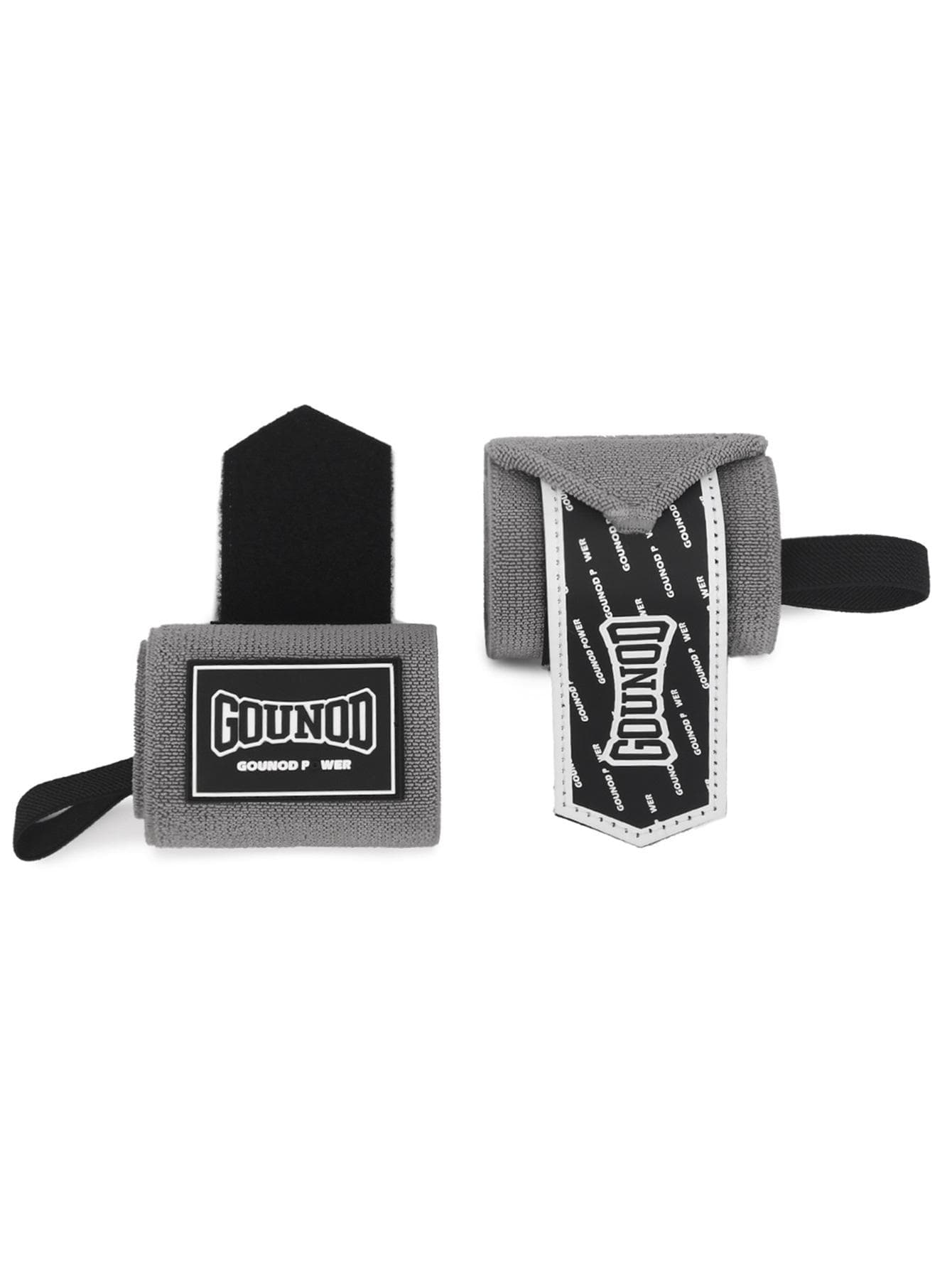 1 Pair Gounod Wristband Wrist Support Brace Extra Strength Weightlifting Wrist Wrap Gym Training Fitness Bandage gray