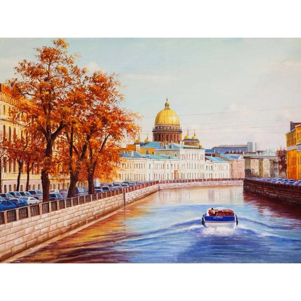 Diamond Embroidery Landscape St. Petersburg Pictures Of Rhinestones Full Round Diamond Painting 20X30CM
