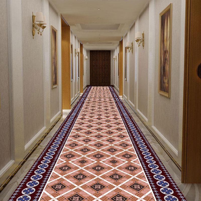 Long Persian Carpet Vintage Home Hallway Carpet Living Room Bedside Bedroom Area Rug Hotel Aisle Corridor Rug Entrance Anti-skid 90x400cm