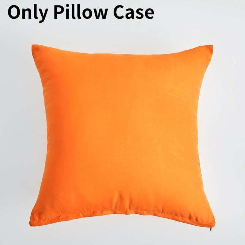 Luxurious Thick Plain Polyester Cushion Cover For Sofa And Living Room 18x18 Inches Orange