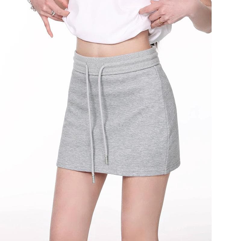 Women's New Summer Hot Girl Sports Short Skirt High Waist Casual Slim Hip Cover Skirt Gray XXL grey