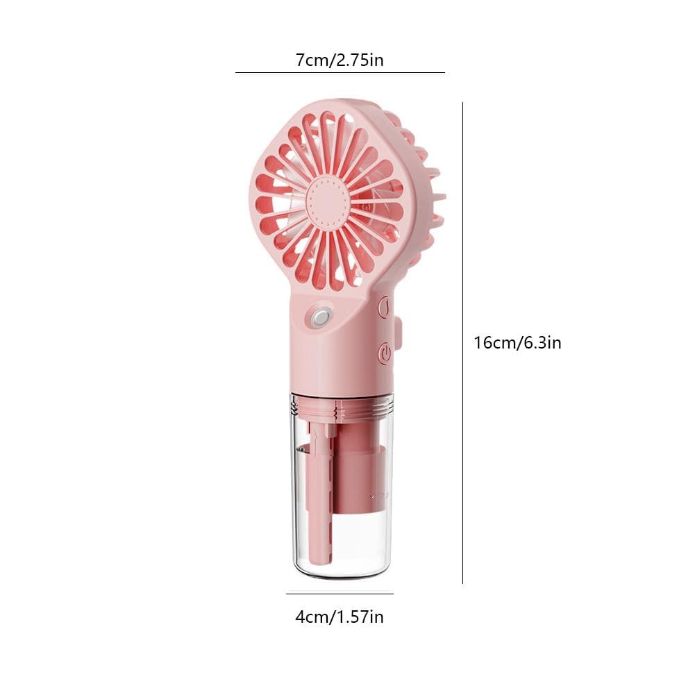 Handheld Mini Air Conditioner USB Rechargeable Portable Humidifier Mist Cooler Cooling Spray Humidifier Fan for Home/Office/Dorm pink