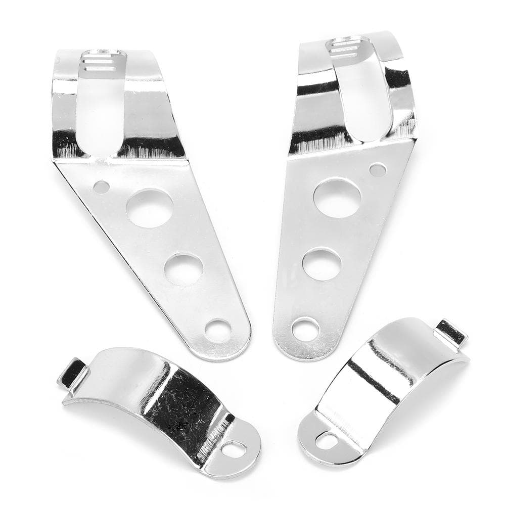 2pcs Aluminum Alloy Headlight Bracket Mount Stand Support for MotorcycleElectroplated Silver Large