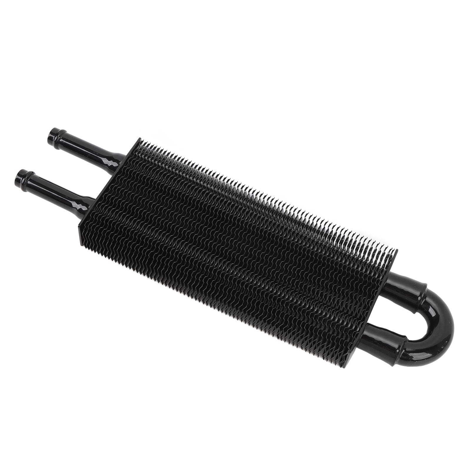 2 Row Transmission Oil Cooler Aluminium Alloy 233mm Universal Engine Oil Cooler Kit with Pipe for black