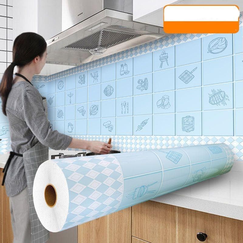 Oil-proof Kitchen Stove Sticker Self Adhesive Wallpapers Waterproof High Temperature Resistant Kitchen Decoration Contact Paper 60cm x 300cm