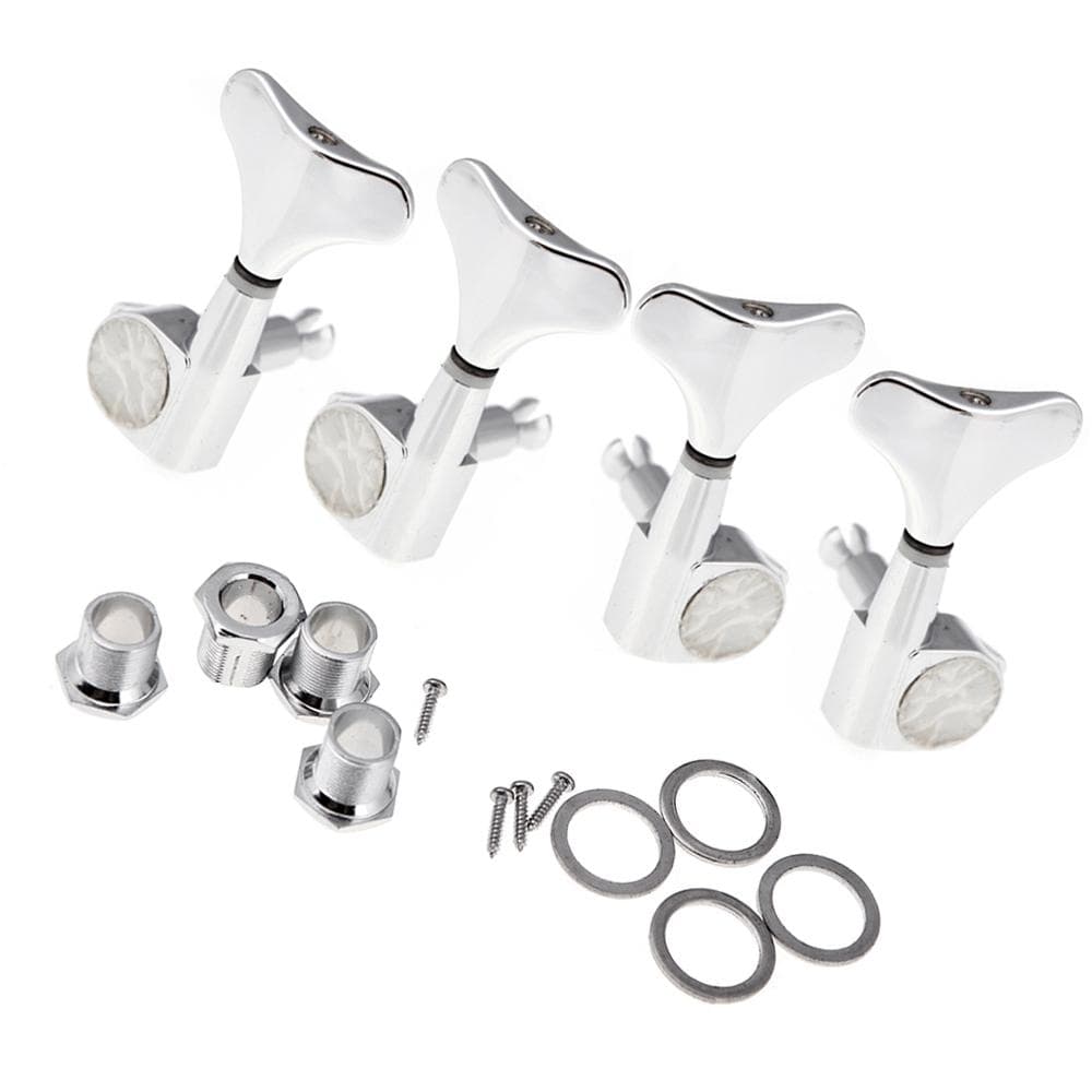 4 Chrome Sealed Tuning Pegs Tuners Machine Heads for Bass Guitar 2L+2R chrome yellow