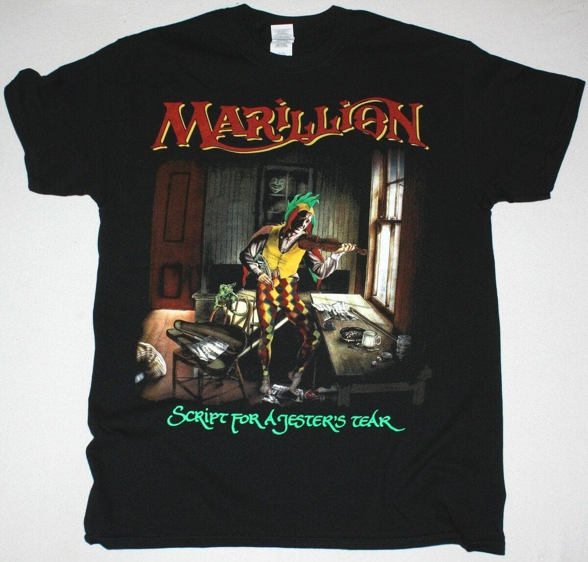 Marillion Script A JesterS Tear Black Unisex T-shirt Progressive Rock Fish M