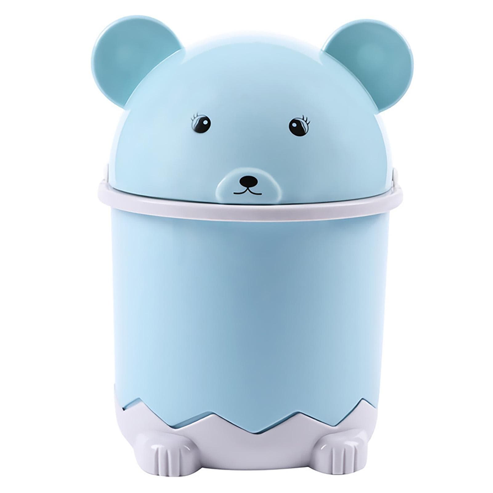 Cartoon Desktop Trash Can Flip Top PP Multifunctional Cute Desktop Garbage Can for Living Room