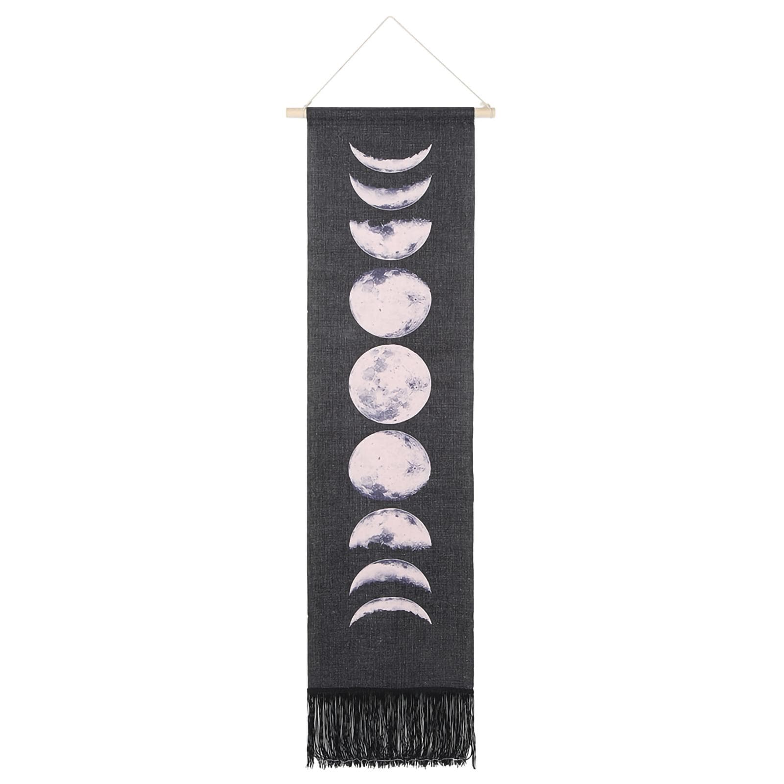 Household Handcraft Moon Cycles Pattern Wall Decorative Hanging Tapestry Room Decoration black