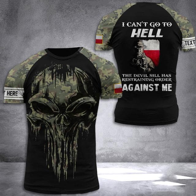 Polish Army Men's T-Shirt Veteran Soldier Poland Flag Print Men's Clothing Oversized Loose Pullover O Neck Short Sleeve Shirt L