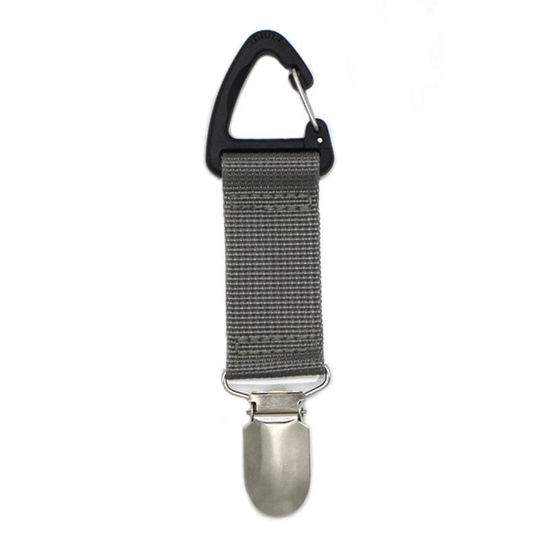 Portable Hat Clip Hanging on Backpack Canvas Fabric Cap Holder for Women Men Travel Hats Storage Organizer 12.6x3.3cm dark grey