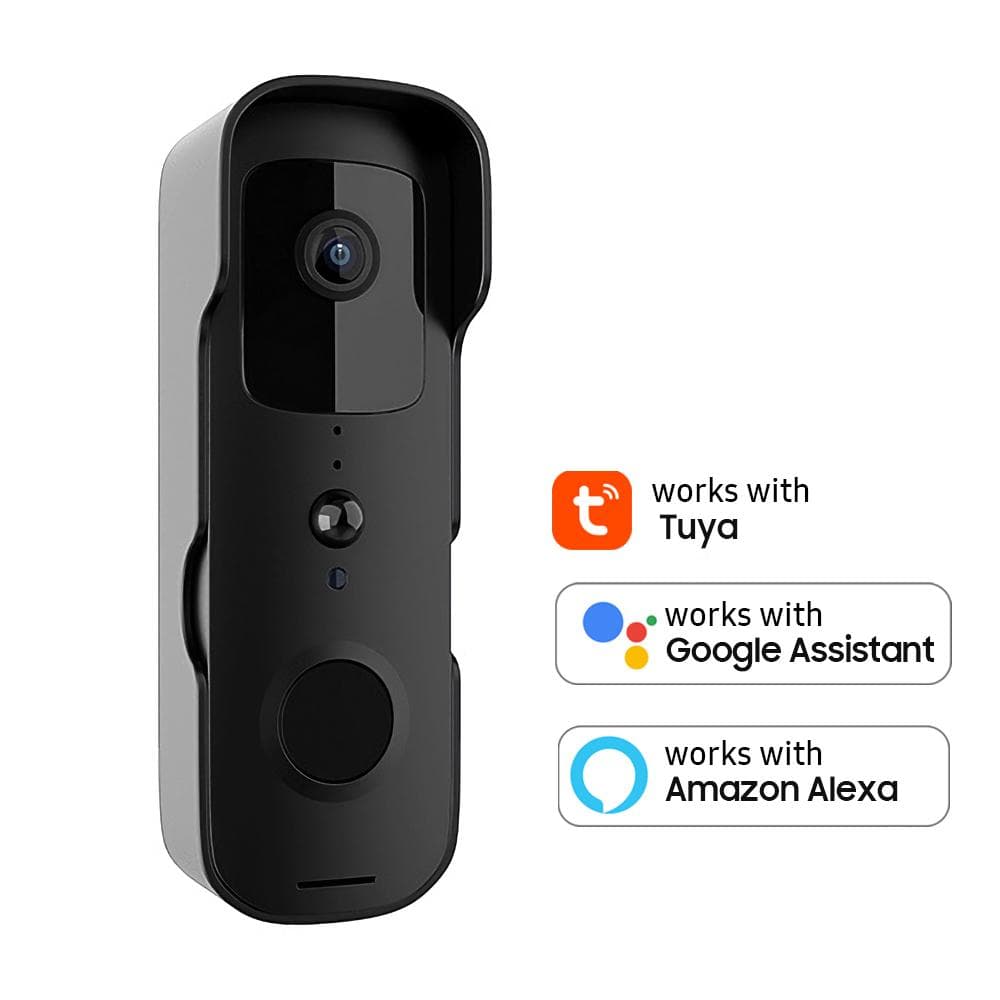 Smart Video Doorbell Home Wireless WiFi Doorbell Camera Waterproof Outdoor Doorbell Tuya App Smart black