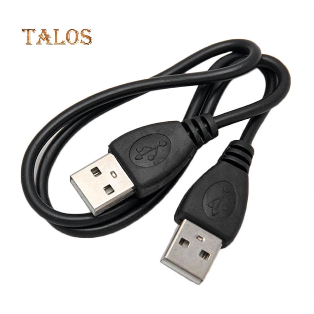 Black USB 2.0 Male To Male Extension Connector Adapter Cable Data Cord 0.5m Computer Gadgets